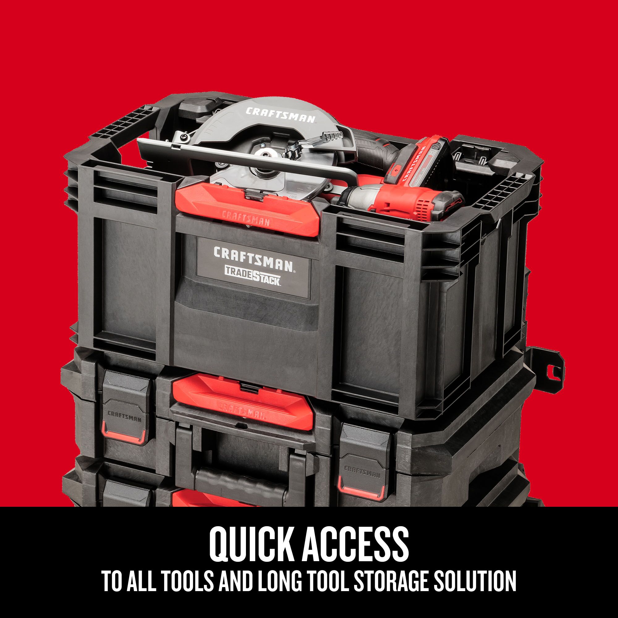 Quick Access to all tools and long tool storage solution