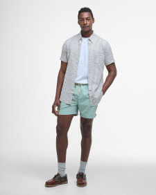 Cresswell Seersucker Regular Short-Sleeved Shirt Stone
