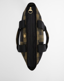 Mya Patchwork Tote Bag Black/Olive Check