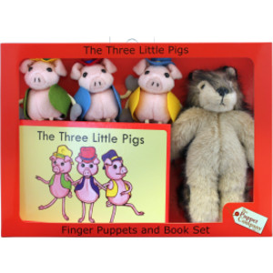 The Three Little Pigs Finger Puppets and Book Set
