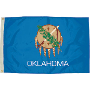 Durawavez Nylon Outdoor Flag with Heading & Grommets, Oklahoma, 3ft x 5ft