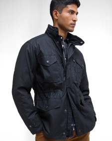 Sapper Waxed Jacket Black-Classic