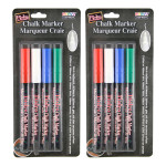 Marvy Uchida&reg; Bistro Chalk Markers, Fine Tip, Red, Green, Blue, White, 4 Per Pack, 2 Packs UCH4824E-2