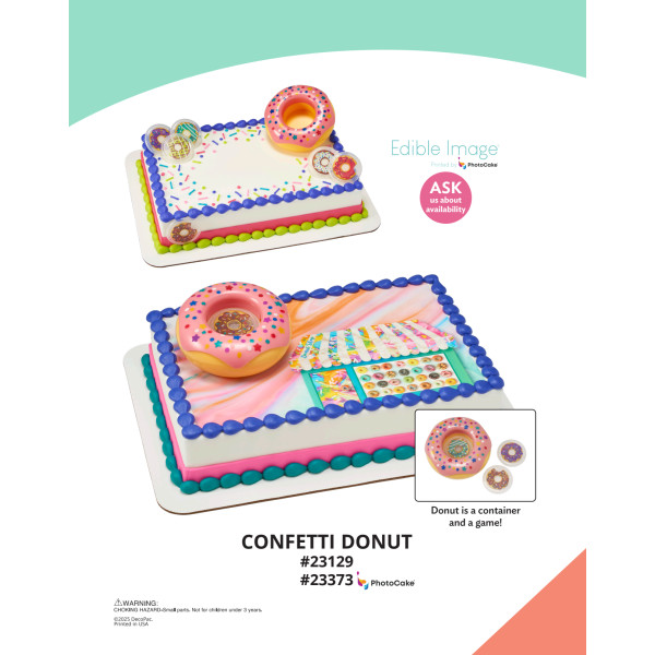 Confetti Donut The Magic of Cakes® PhotoCake® Enhanced Background and Icing Page