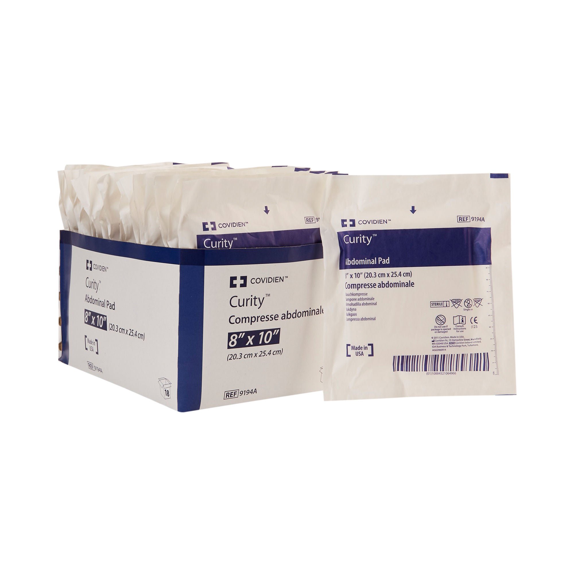 Curity™ Sterile Abdominal Pad, 8 x 10 Inch