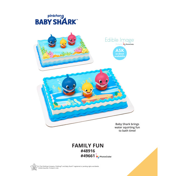 Baby Shark Family Fun The Magic of Cakes® PhotoCake® Enhanced Background and Icing Page