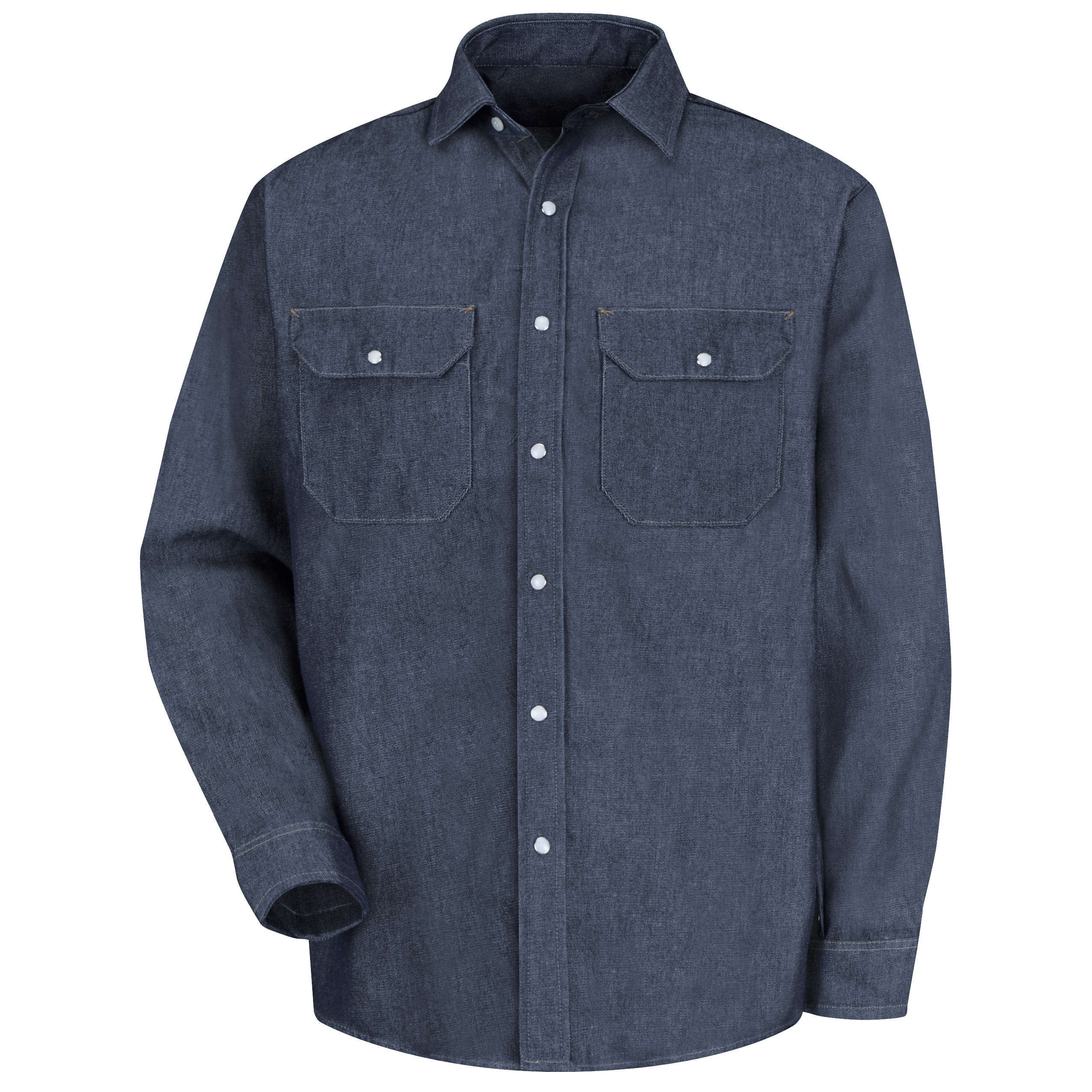 Men‘s Long Sleeve Deluxe Denim Shirt-Red Kap