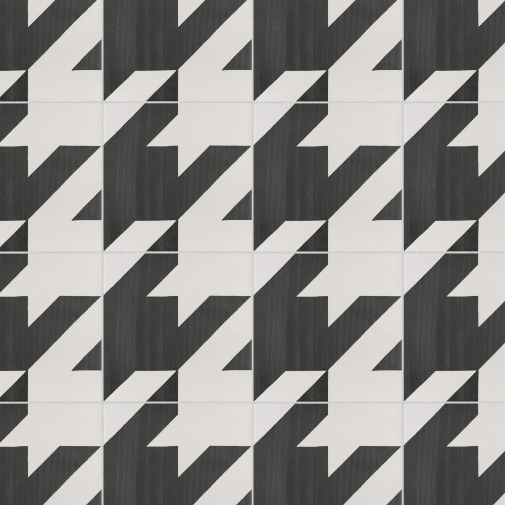 Caprice Tweed Black and White 7-7/8 in. x 7-7/8 in. Porcelain Floor and Wall Tile