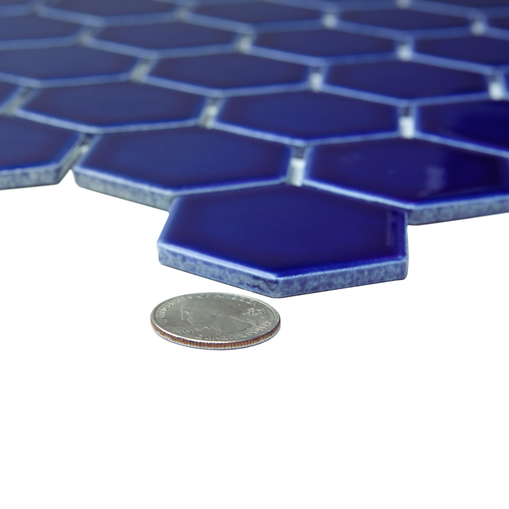 Metro Ion 2″ Hex Sapphire 11-1/8 in. x 12-5/8 in. Porcelain Mosaic Tile