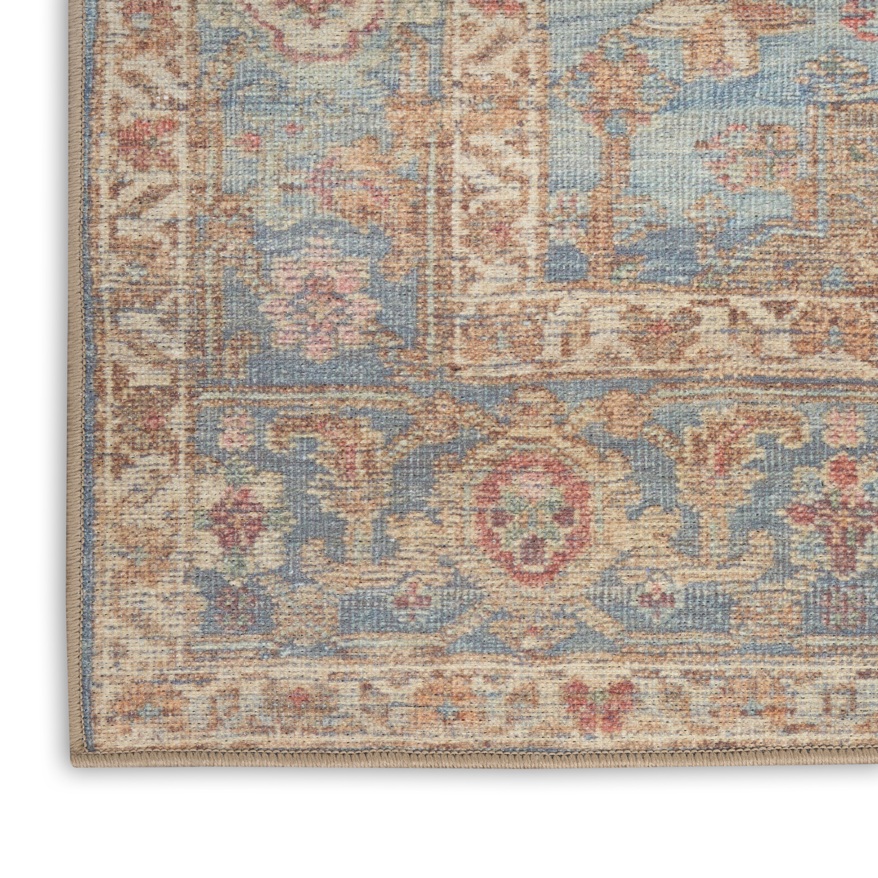 Nourison Vintage Washables 2'2" x 8' Navy Multicolor Vintage Indoor Rug