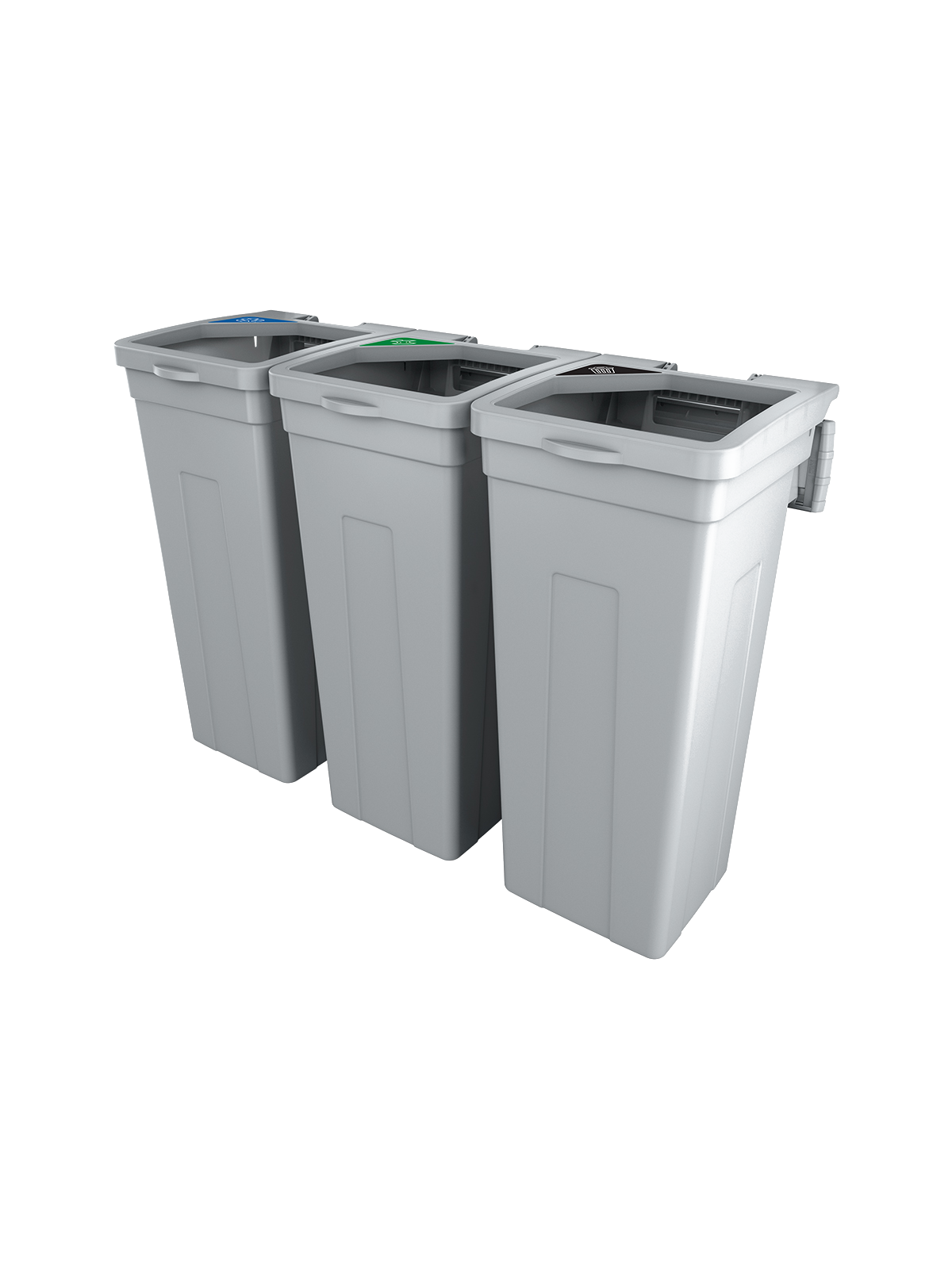 RISE – Triple – Kit – Mobius Loop-Organics-Waste – Full-Full-Full – Grey-Grey-Grey