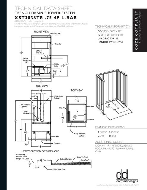 Tech Data Sheet — Cd Shower Tech Data Xst 3838tr 75 4p L Bar