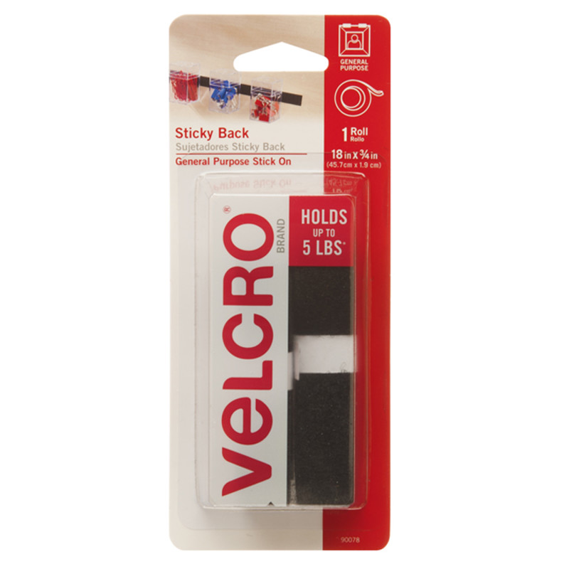 Sticky Back Tape, 18" x 3/4", Black