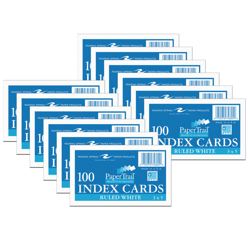 Index+Cards%2C+3%22+x+5%22%2C+Ruled%2C+100+Per+Pack%2C+12+Packs