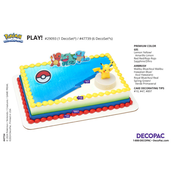 Pokémon Play! Cake Decorating Instruction Card