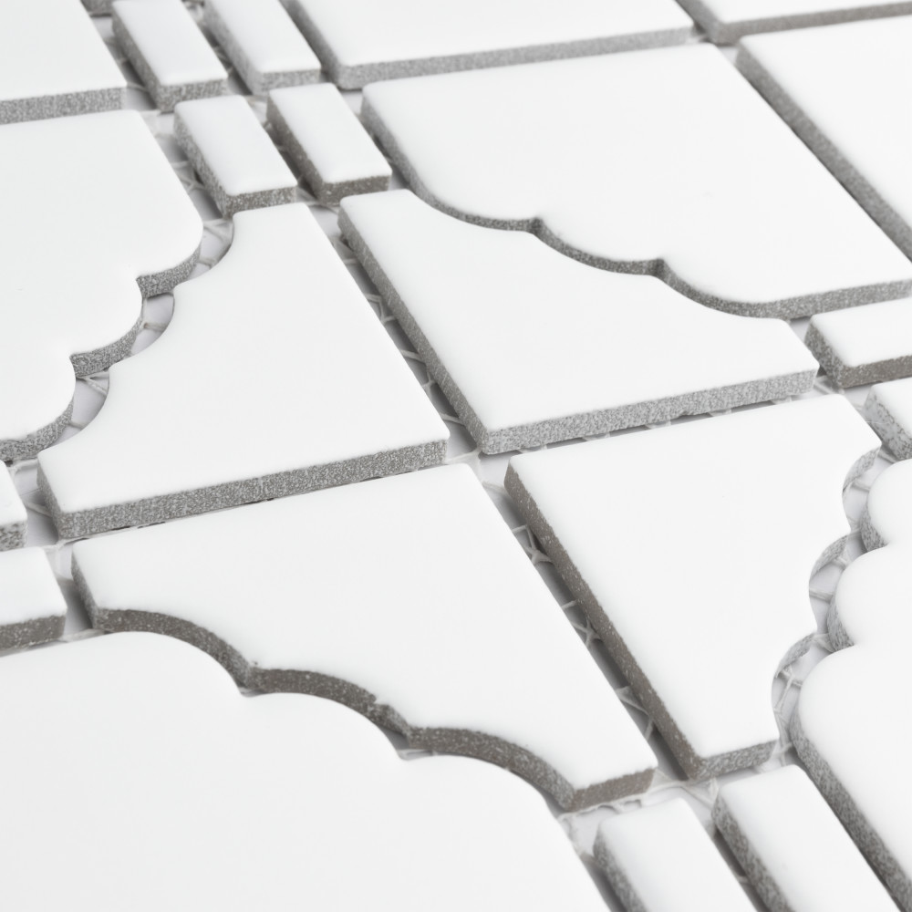 Sample – Osaka Matte White Porcelain Mosaic Tile