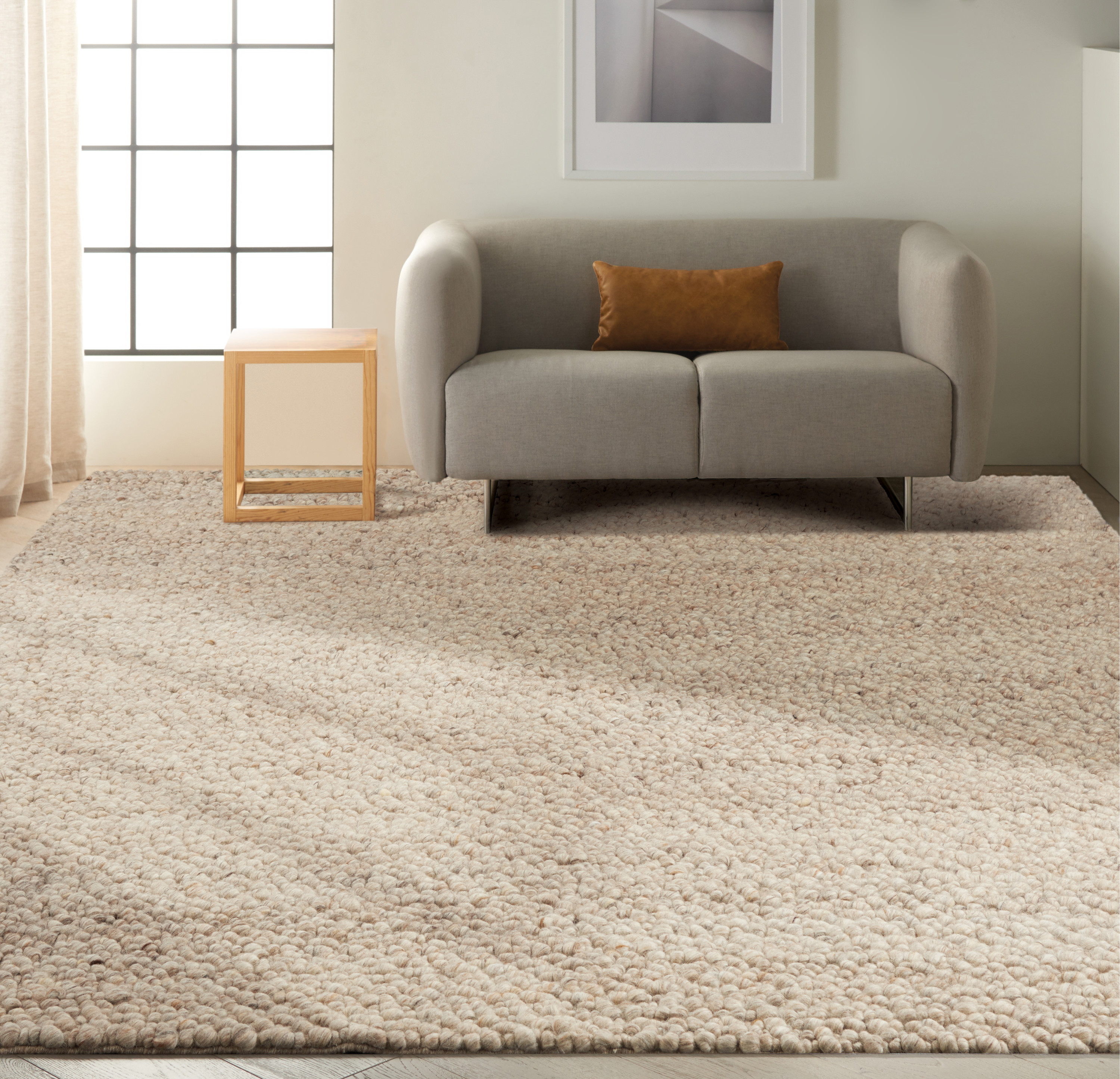 Calvin Klein Riverstone 8' x 10' Mocha Farmhouse Indoor Rug