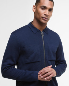 Croscombe Zip-Up Cardigan Navy Marl