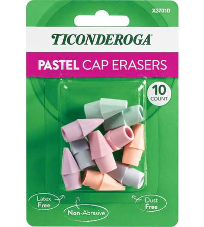 Ticonderoga® Pastel Cap Eraser 10ct