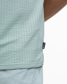 Dymchurch Seersucker Polo Shirt Pale Apple