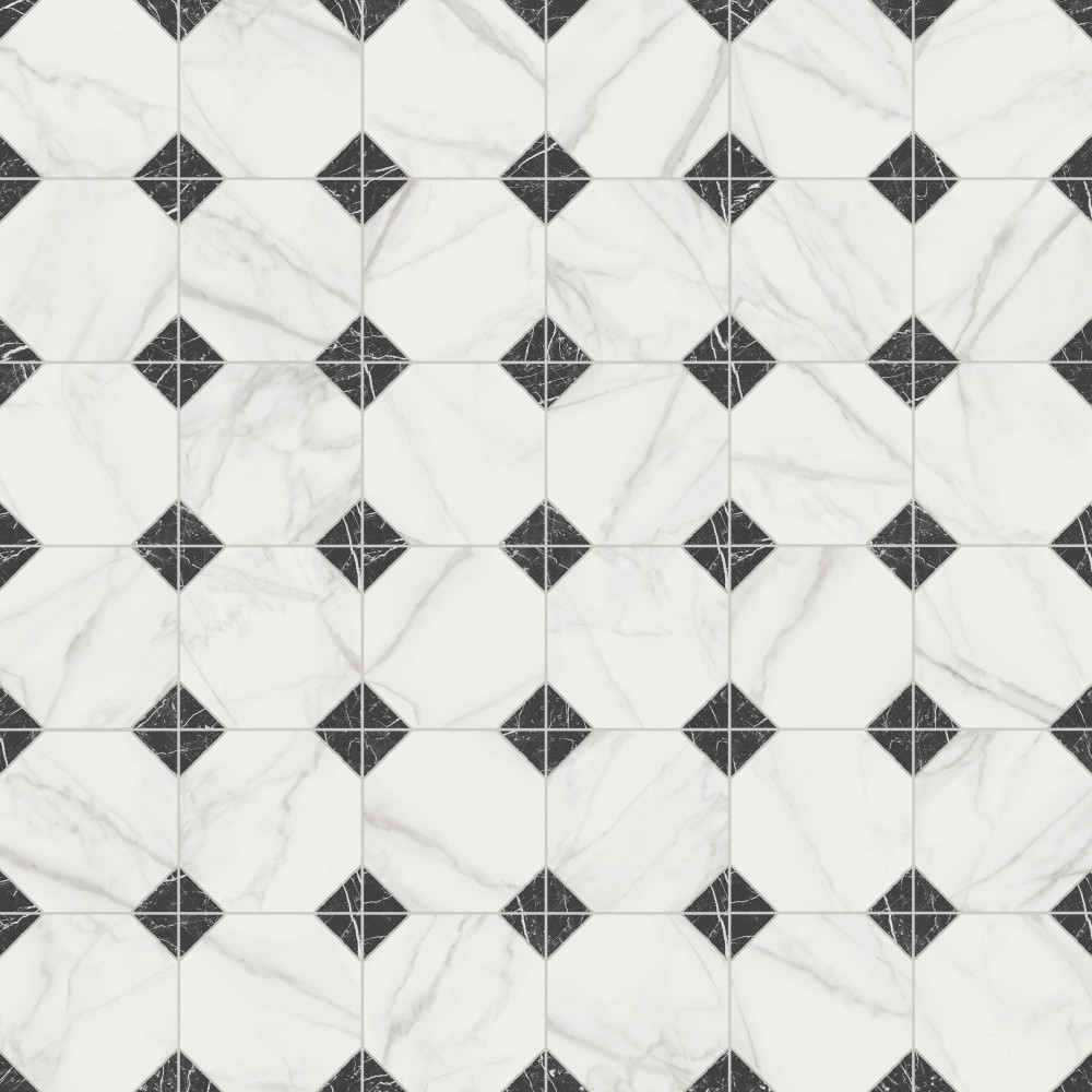 Merzoni Yard Marquina 17.88x17.88 Square Porcelain Floor and Wall Digital Pattern