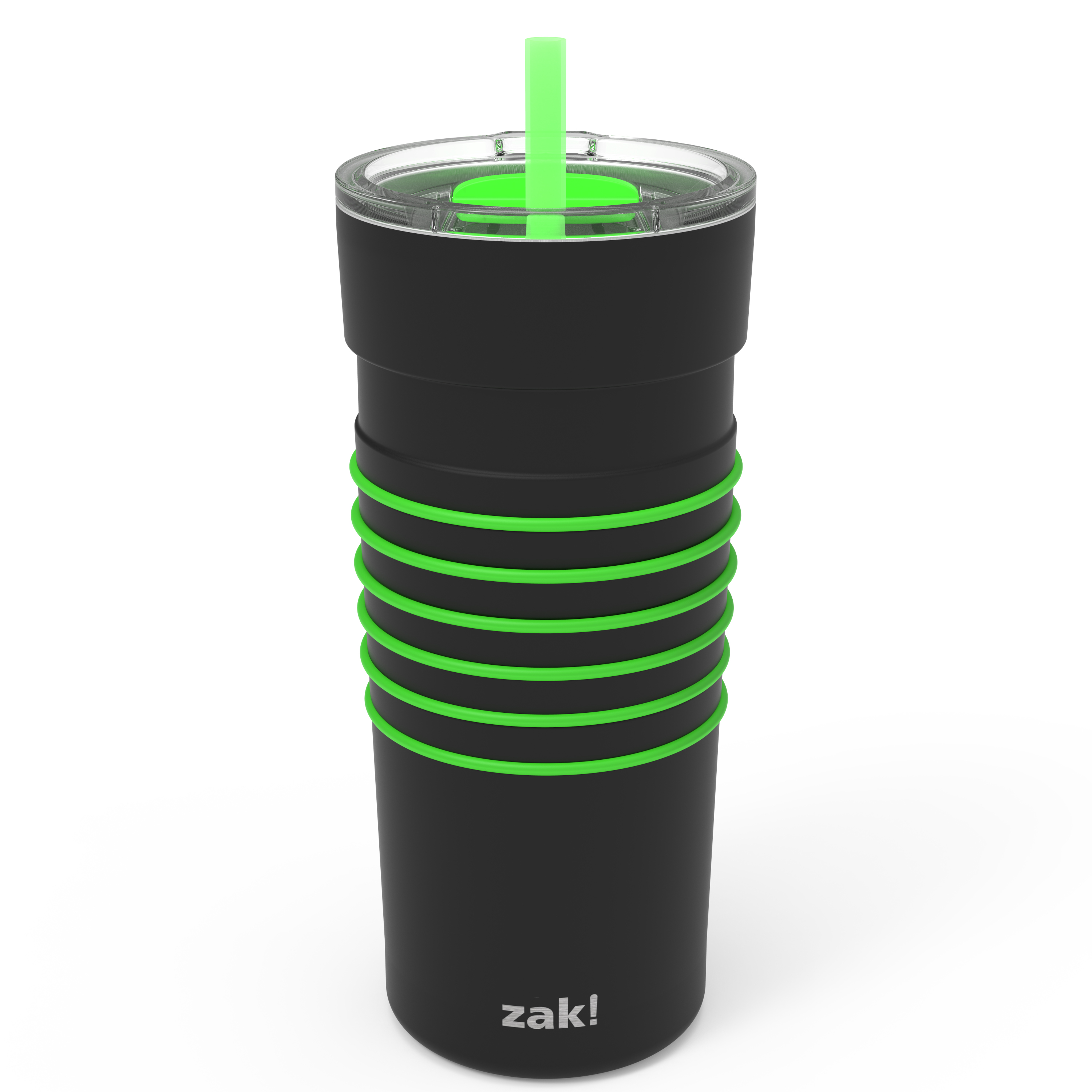 HydraTrak 20 ounce Vacuum Insulated Stainless Steel Tumbler, Black with Green Rings slideshow image 2 HydraTrak 20 ounce Vacuum Insulated Stainless Steel Tumbler, Black with Green Rings slideshow image 2