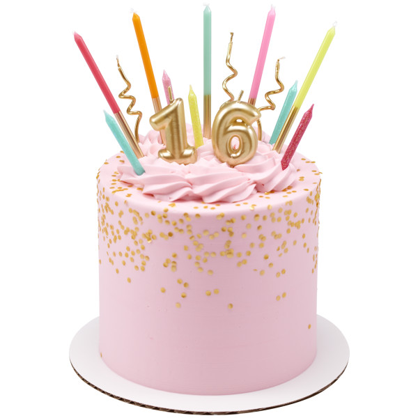 1 Mini Gold Numeral Candles