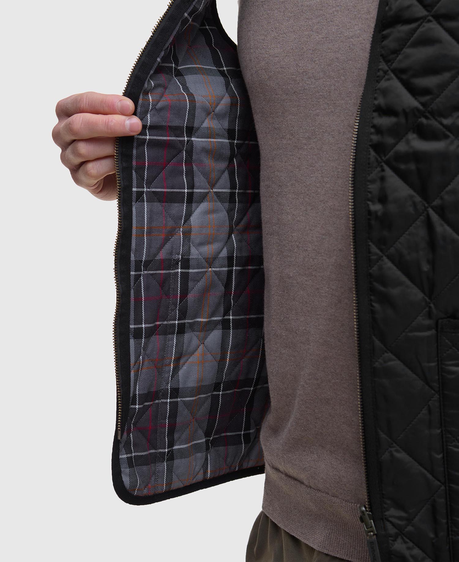 Gilet trapuntato/fodera con zip image number 5