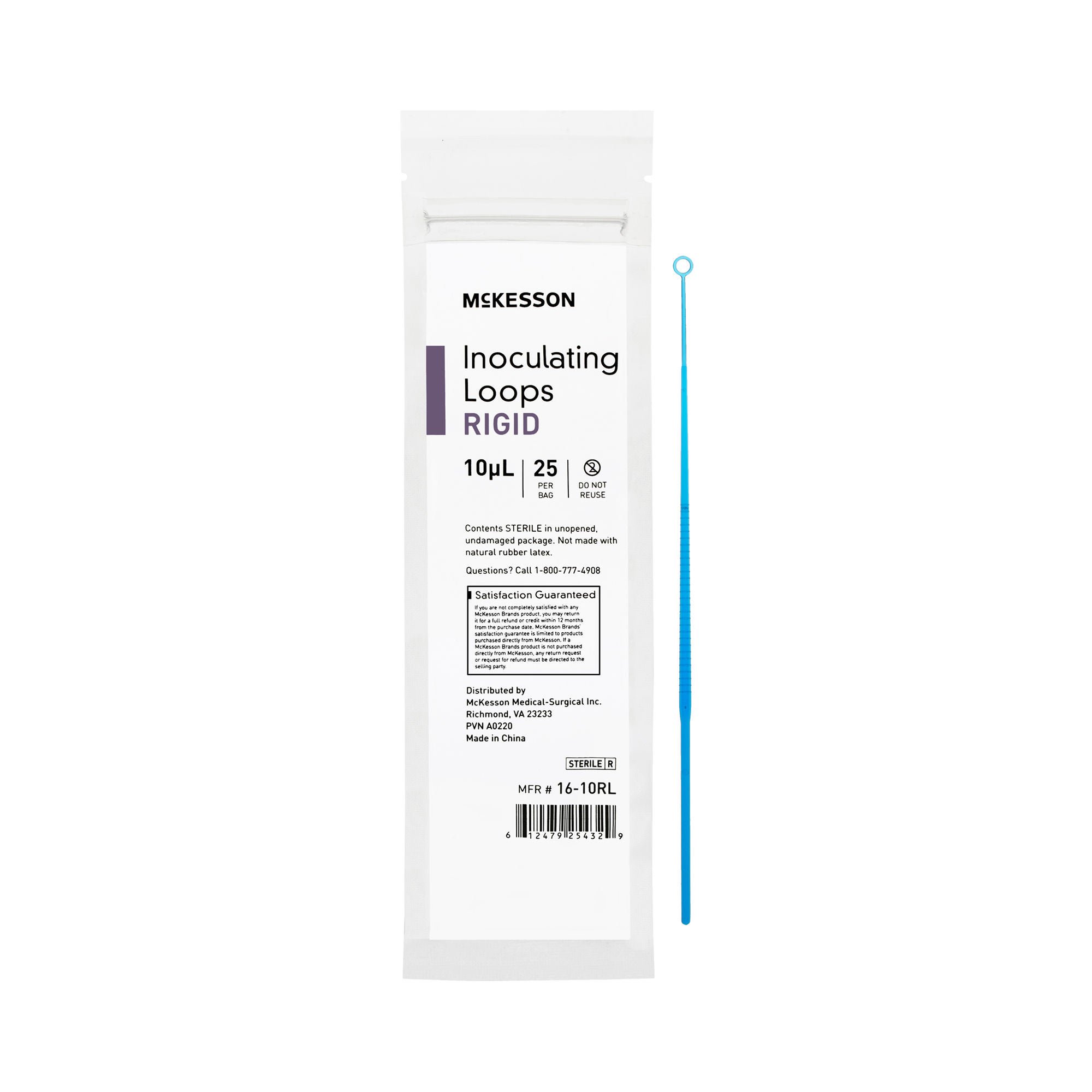 McKesson Inoculating Loop, Dark Blue, 10 μL, 20-Centimeter Length