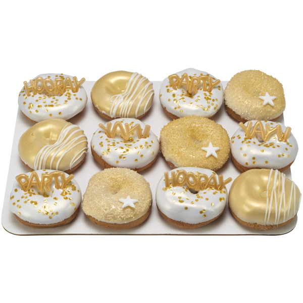 Mini Gold Balloon Words Cupcake Layon