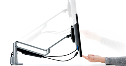 Find your perfect view effortlessly with flexible joints and gas spring support.