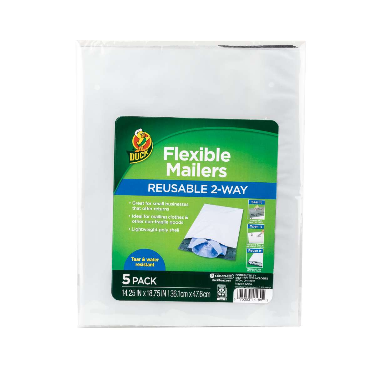 Duck® Brand Reusable 2-Way Flexible Mailers