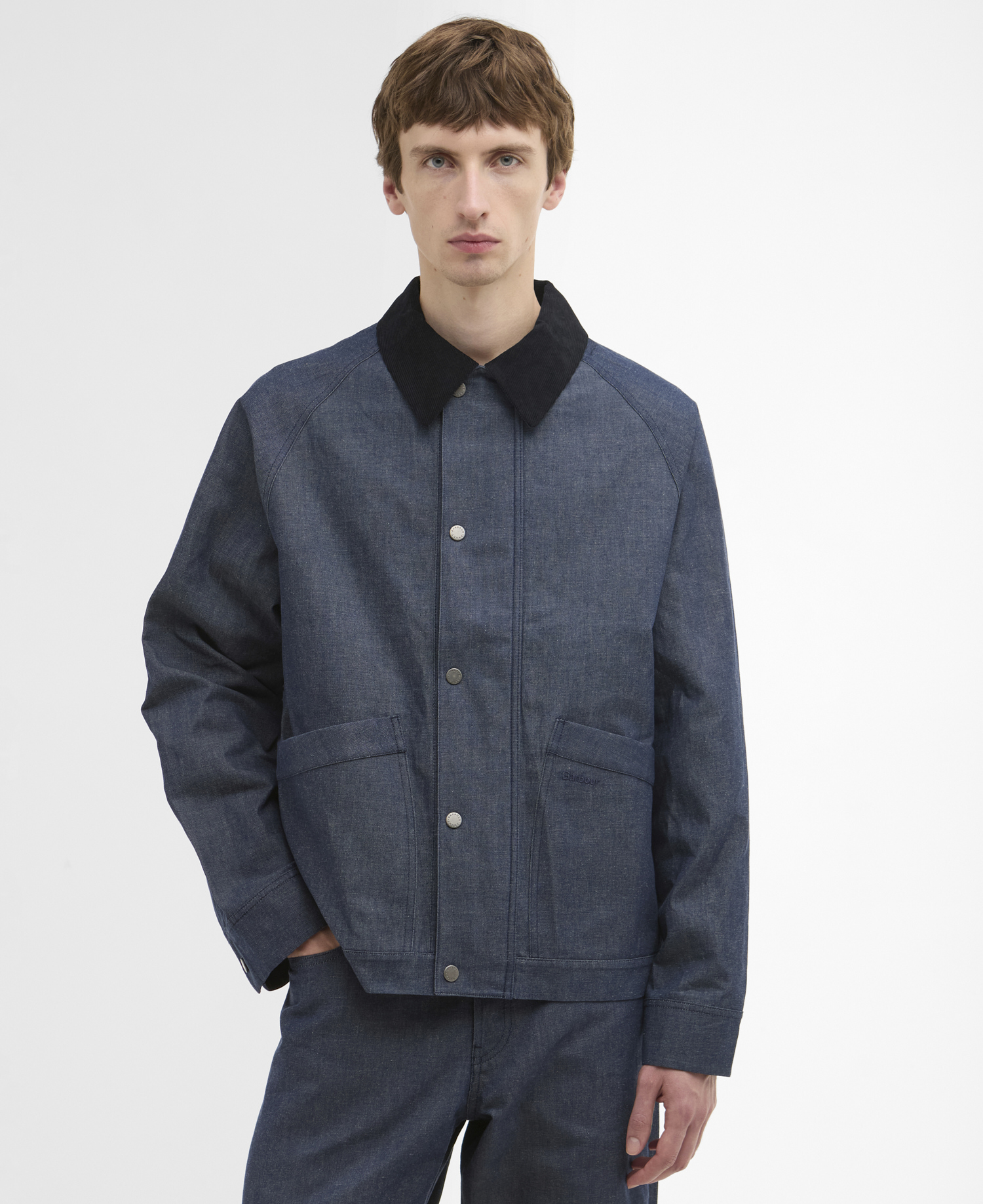Barbour x ARKET Bebul Dry Wax Denim Jacket image number 0