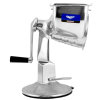 King Kutter™ manual food processor with suction cup base and shredder-cut, string-cut, French-fry-cut, thin-slice-cut and crinkle-cut cones