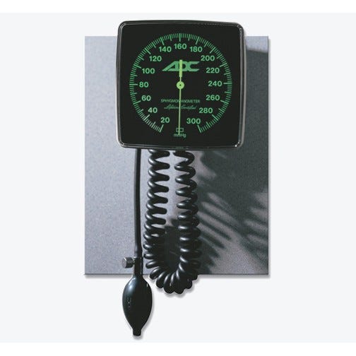 Diagnostix™ 750W Series Wall Mount, Clock Face Aneroid Sphyg w/Adult (23-40cm) Adcuff™, Black