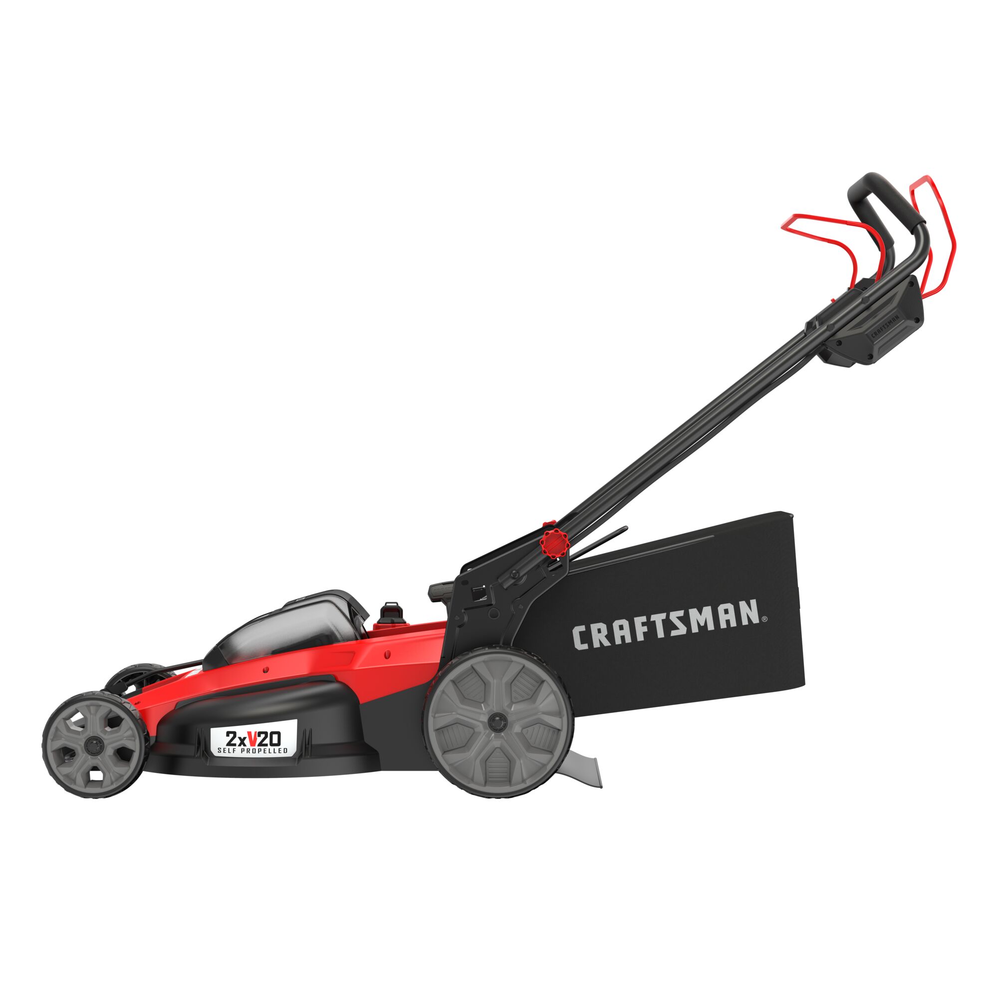 Right profile  view of 20 inch brushless cordless self propelled mower kit.