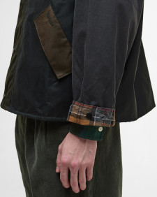 Patchwork Transport Waxed Jacket Sage Multi