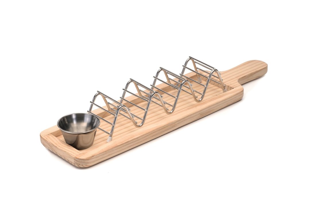 Soporte tacos con base de madera