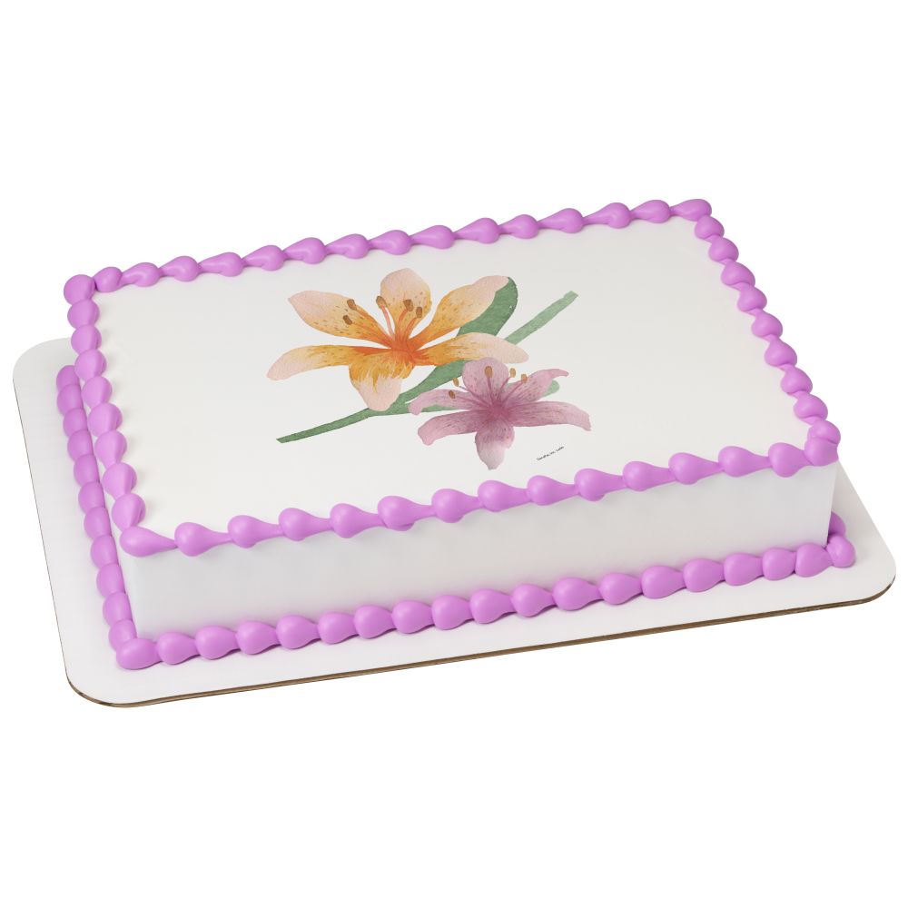 Image Cake Watercolor Easter Lily