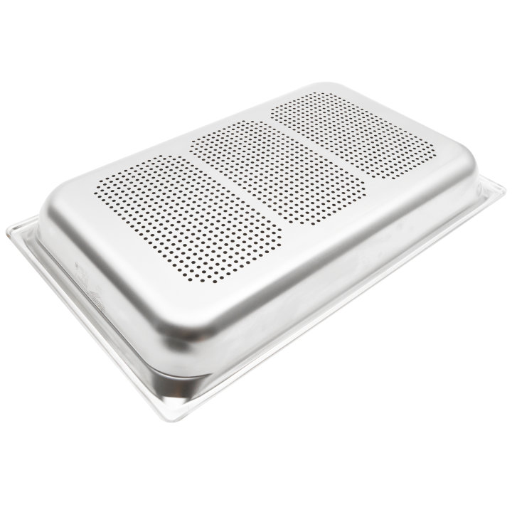Full-size 2 ½-inch-deep Super Pan 3® stainless steel perforated steam table pan