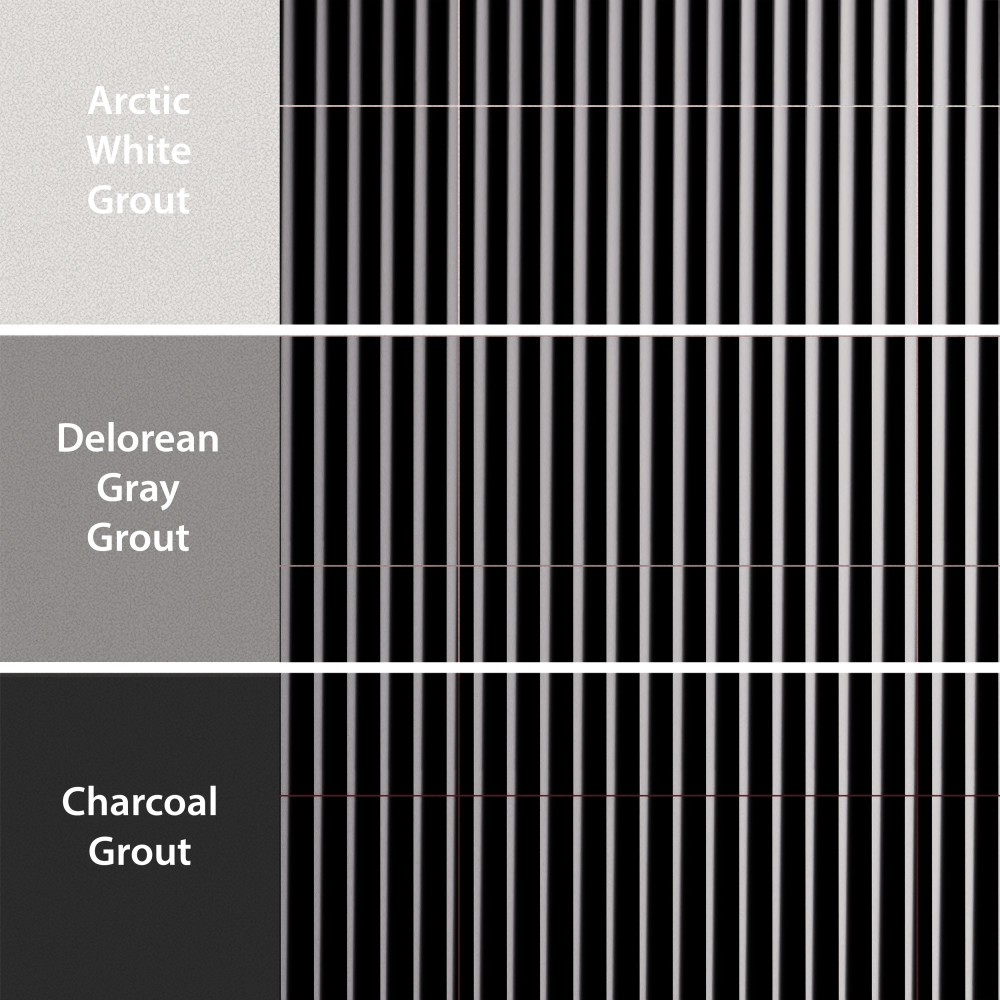 Crown Heights Rubik Glossy Black 5-7/8 in. x 11-3/4 in. Ceramic Wall Tile