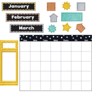 I &hearts; Metal&trade; Wipe-Off&reg; Calendar Bulletin Board Set