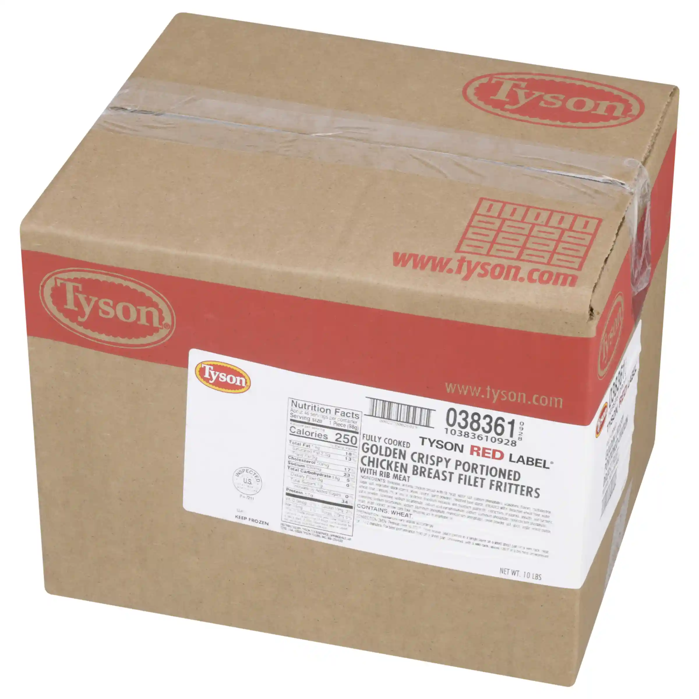 Tyson Red Label® Fully Cooked Golden Crispy Select Cut Chicken Breast Filet Fritters, 3.5 oz._image_5