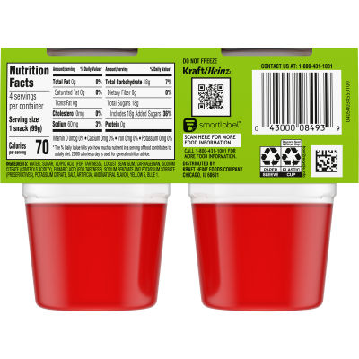 Kool-Aid Gels Strawberry Kiwi Snacks, 4 ct Cups