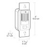 Occupancy Sensor, 6.7A, 120V ac, 800W, Passive Infrared Sensor, Wall Mount, White, 4 H x 1-5/16 W x 2-1/4 D in.