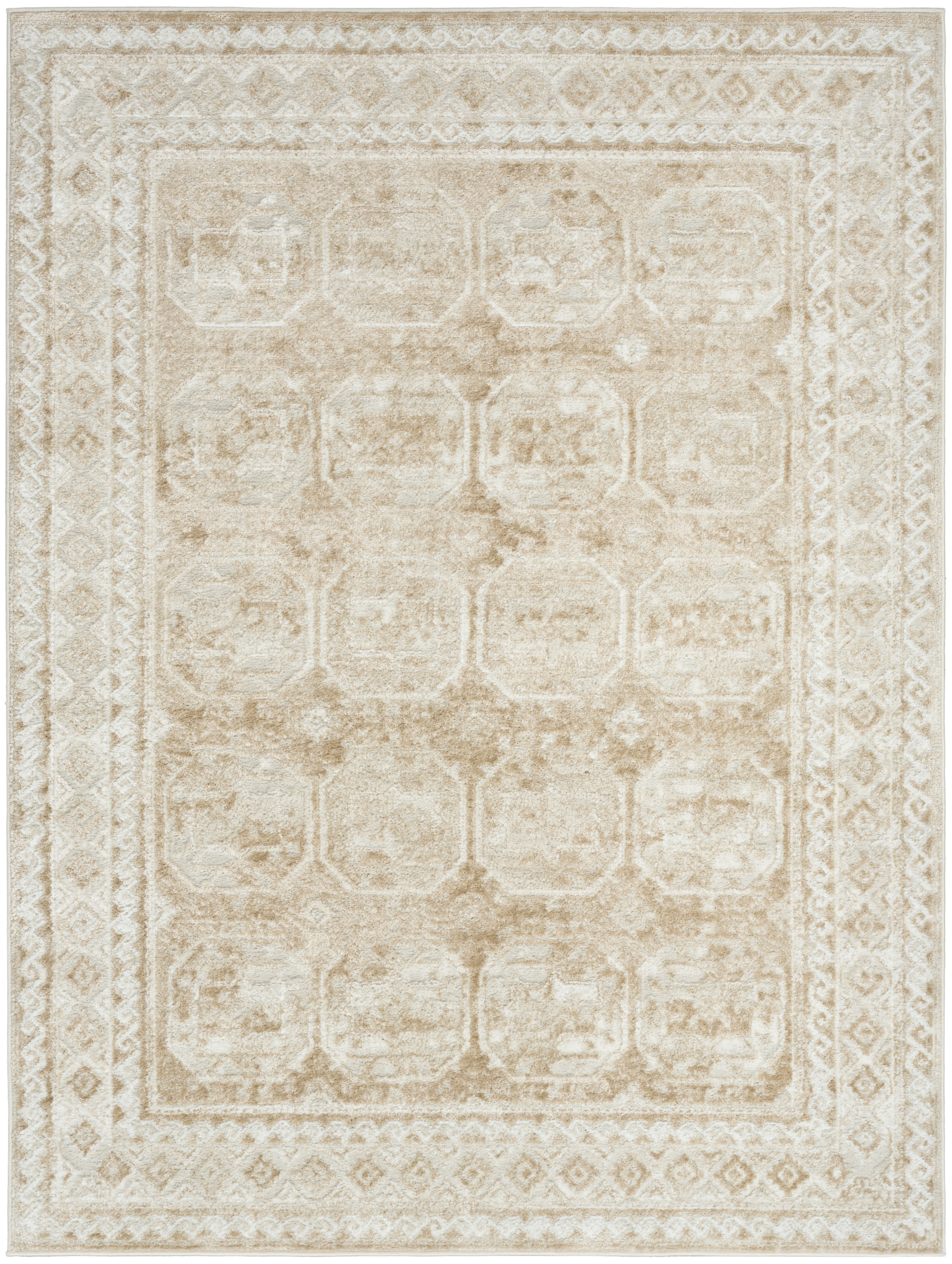 Nourison Dekor 5'3" x 7' Cream Beige Vintage Indoor Rug