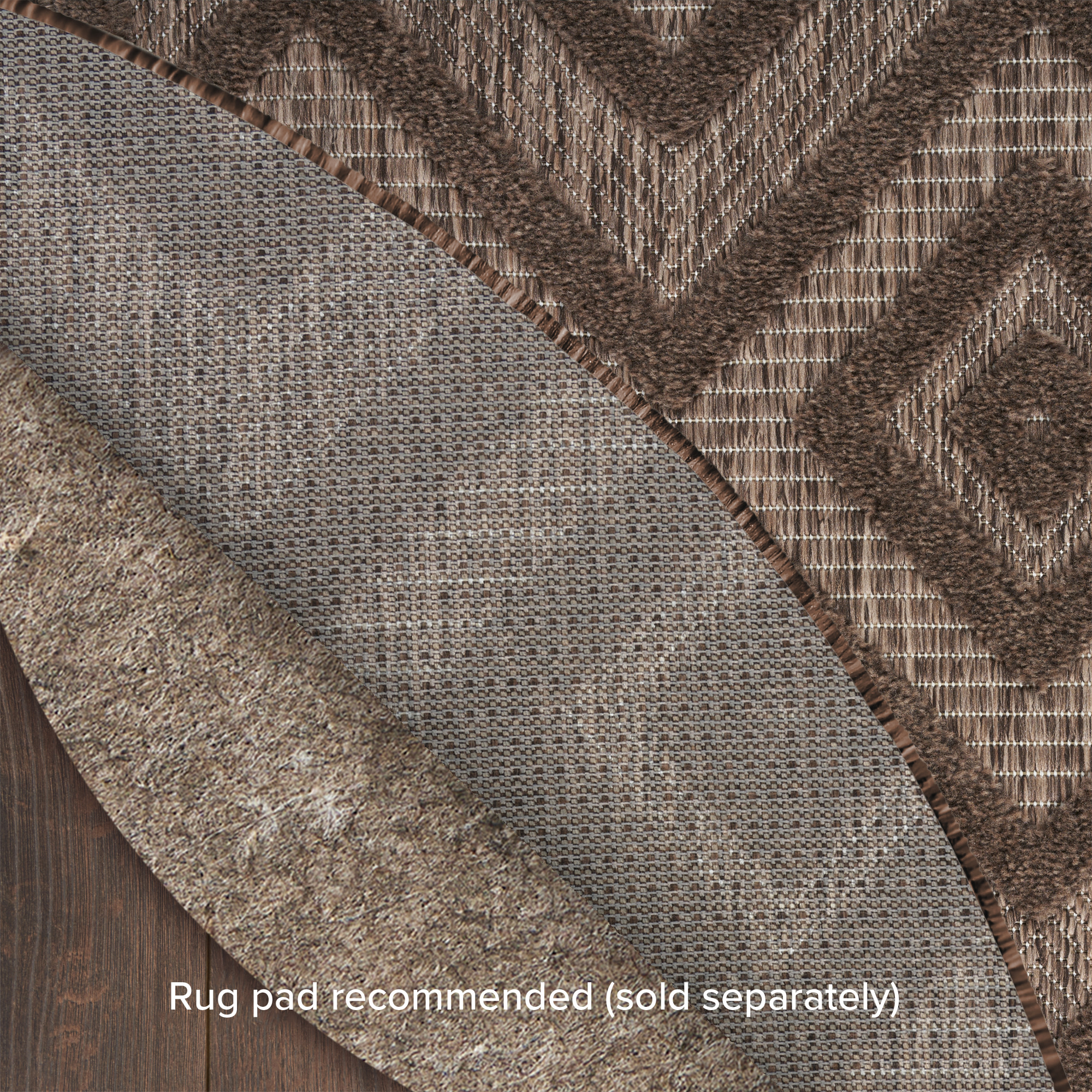 Nourison Versatile 8' x Round Brown Modern Rug