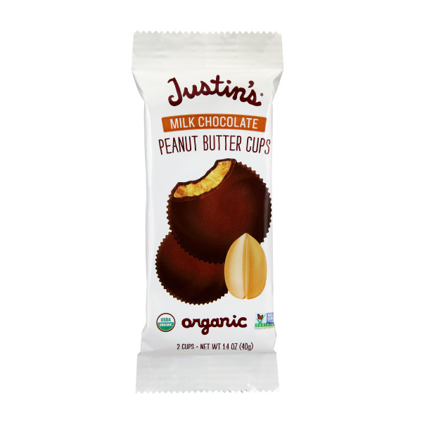 JUSTIN'S Milk Chocolate Peanut Butter Cup Stand Up Caddy . C1CB - Front Center Inner Pack (Hi Res)