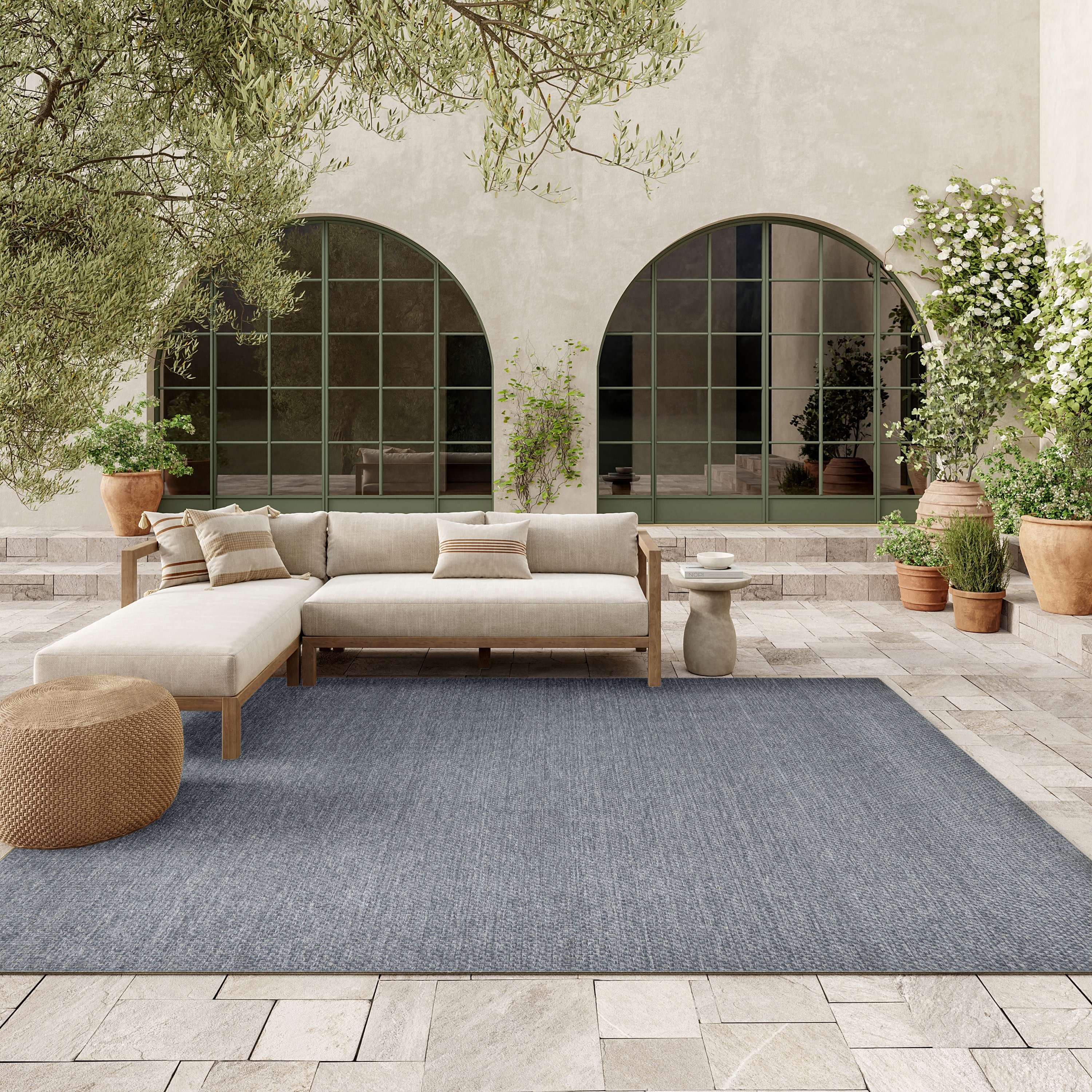 Nourison Tulum 8' x 10' Denim Outdoor Rug