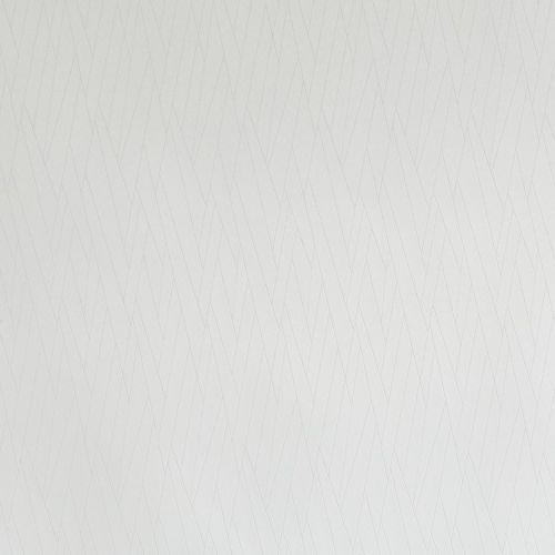 White textured wallpaper with subtle overlapping chevron lines covering a flat wall, providing a soft, matte surface; evenly lit, neutral interior setting with diffuse daylight and no visible furnishings.